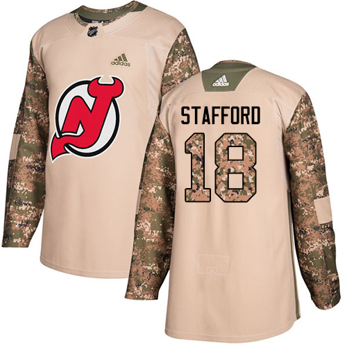 Adidas Devils #18 Drew Stafford Camo Authentic Veterans Day Stitched NHL Jersey